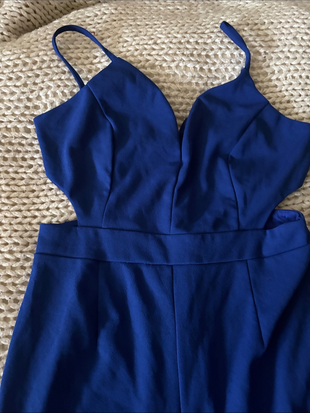 Women's Royal Blue Spaghetti-Strap Jumpsuit - Picture 2 of 9